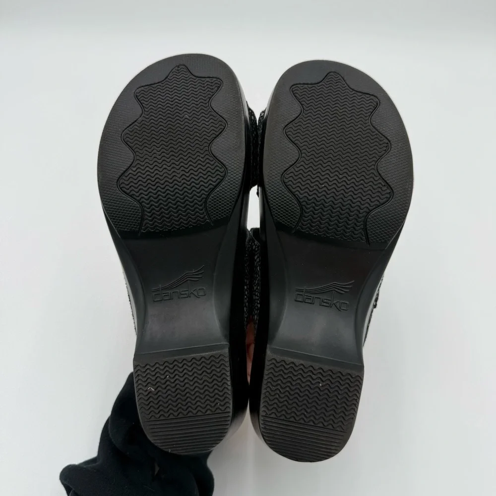 Dansko Leather Sophie Dual Strap Strappy Slip On Clog‎ Sandals Slides Shoes 7.5